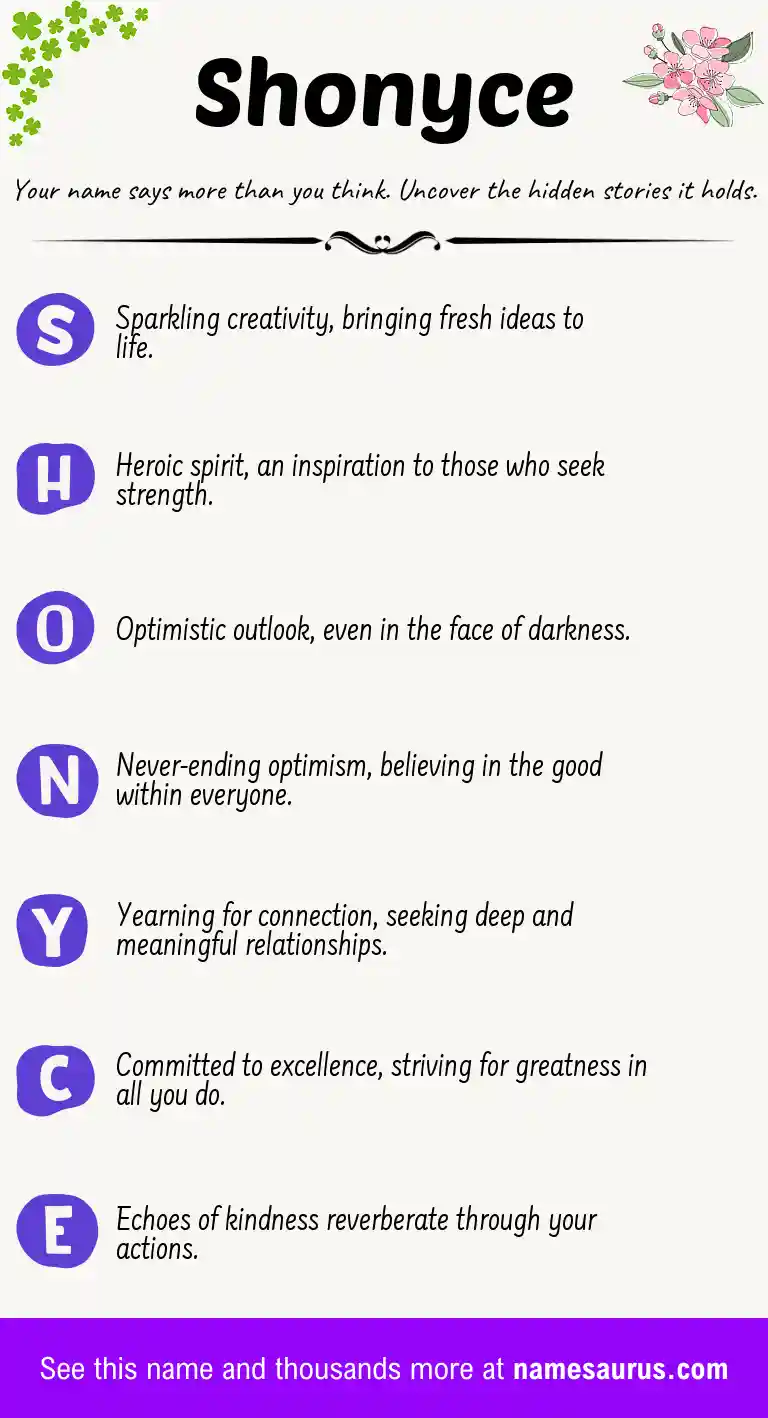 Acrostic poem about Shonyce.