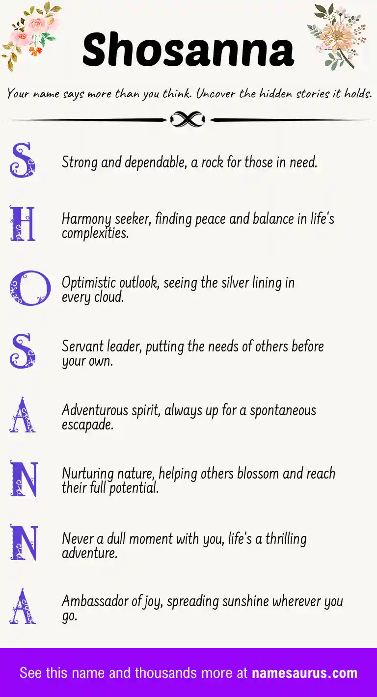 Acrostic poem about Shosanna.