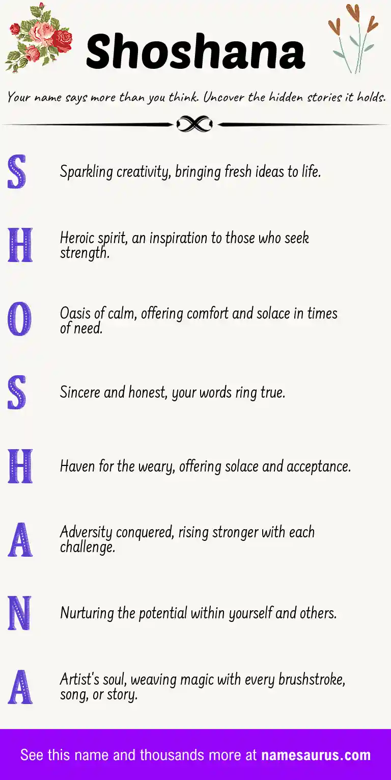 Acrostic poem about Shoshana.