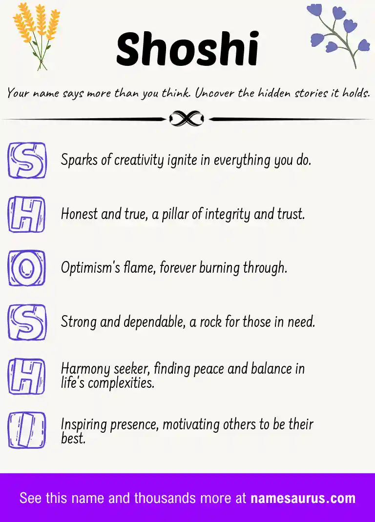 Acrostic poem about Shoshi.