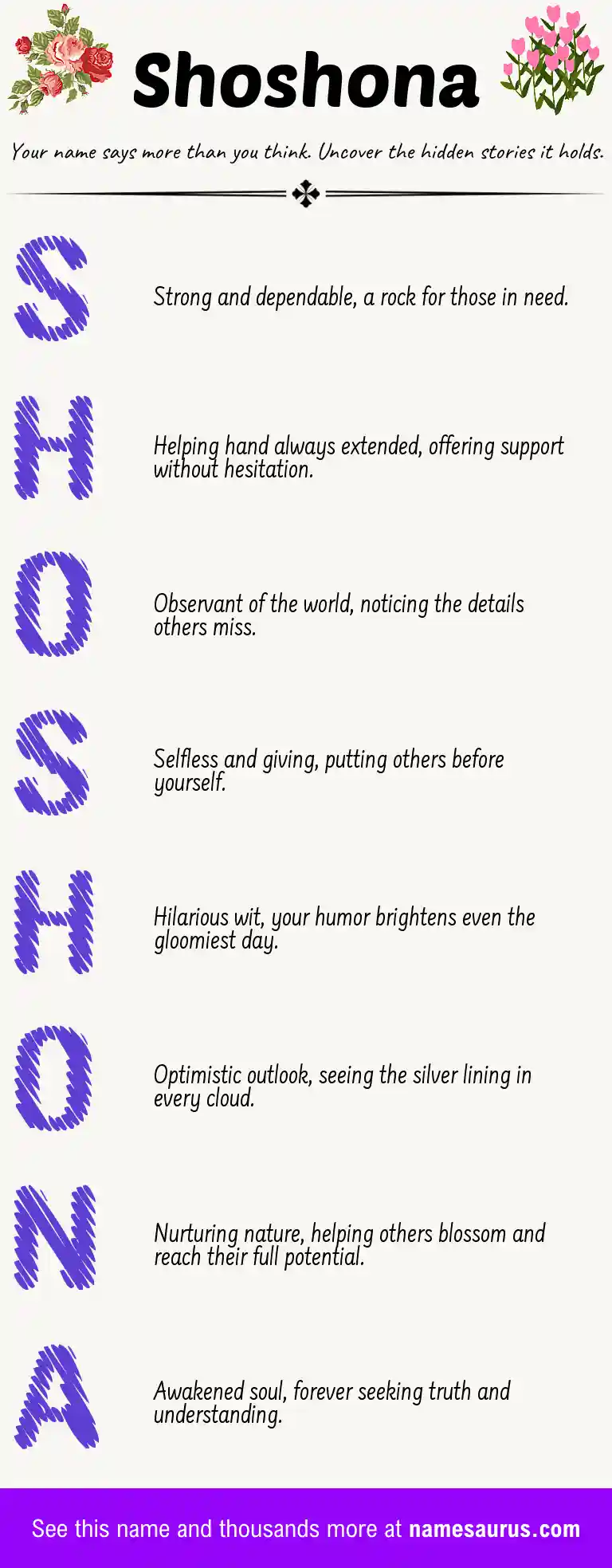 Acrostic poem about Shoshona.