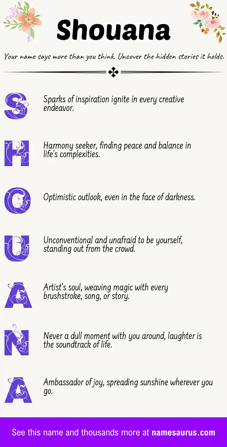 Acrostic poem about Shouana.