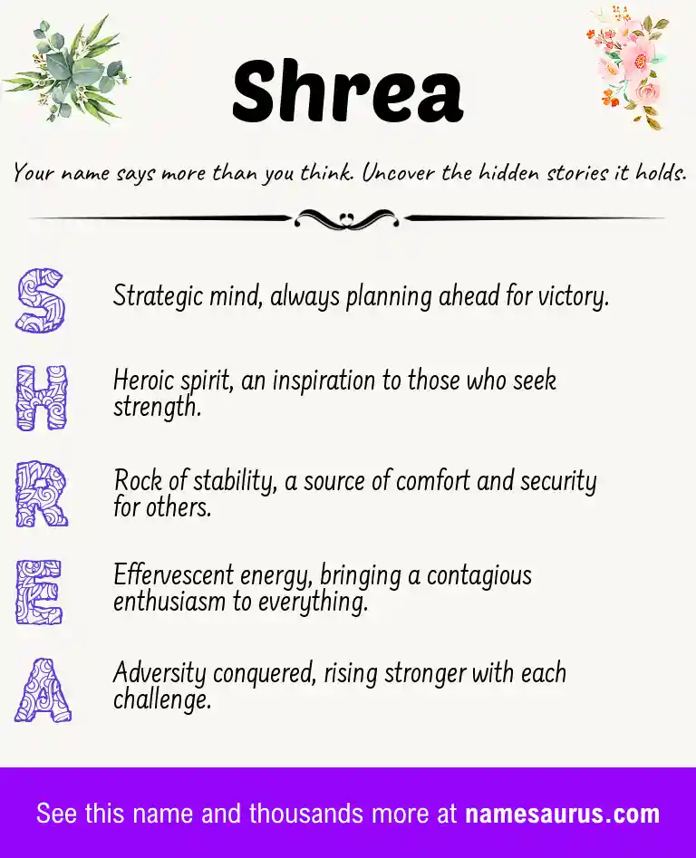 Acrostic poem about Shrea.
