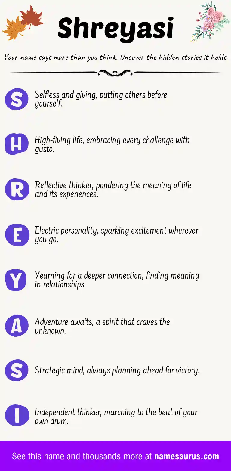 Acrostic poem about Shreyasi.