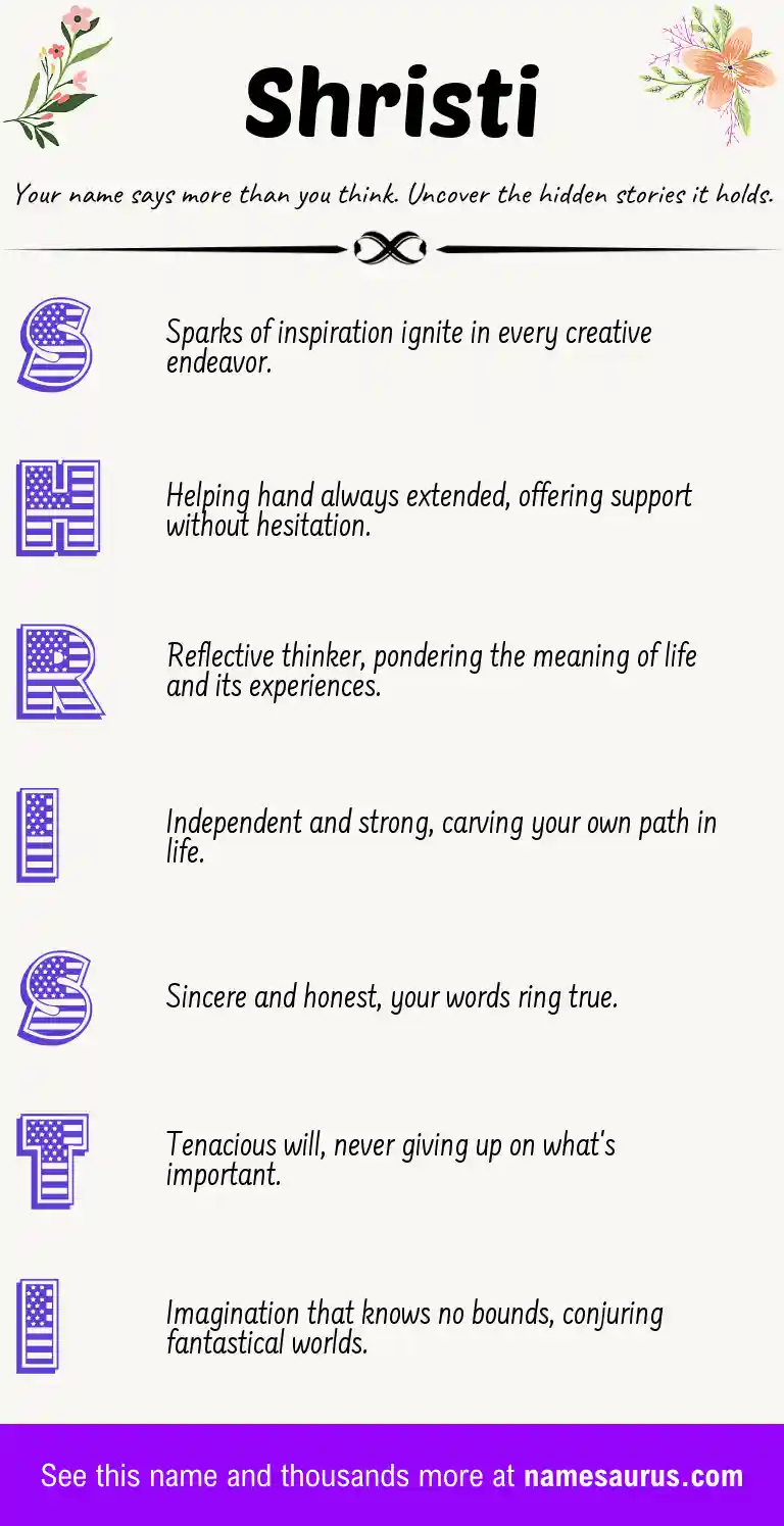 Acrostic poem about Shristi.