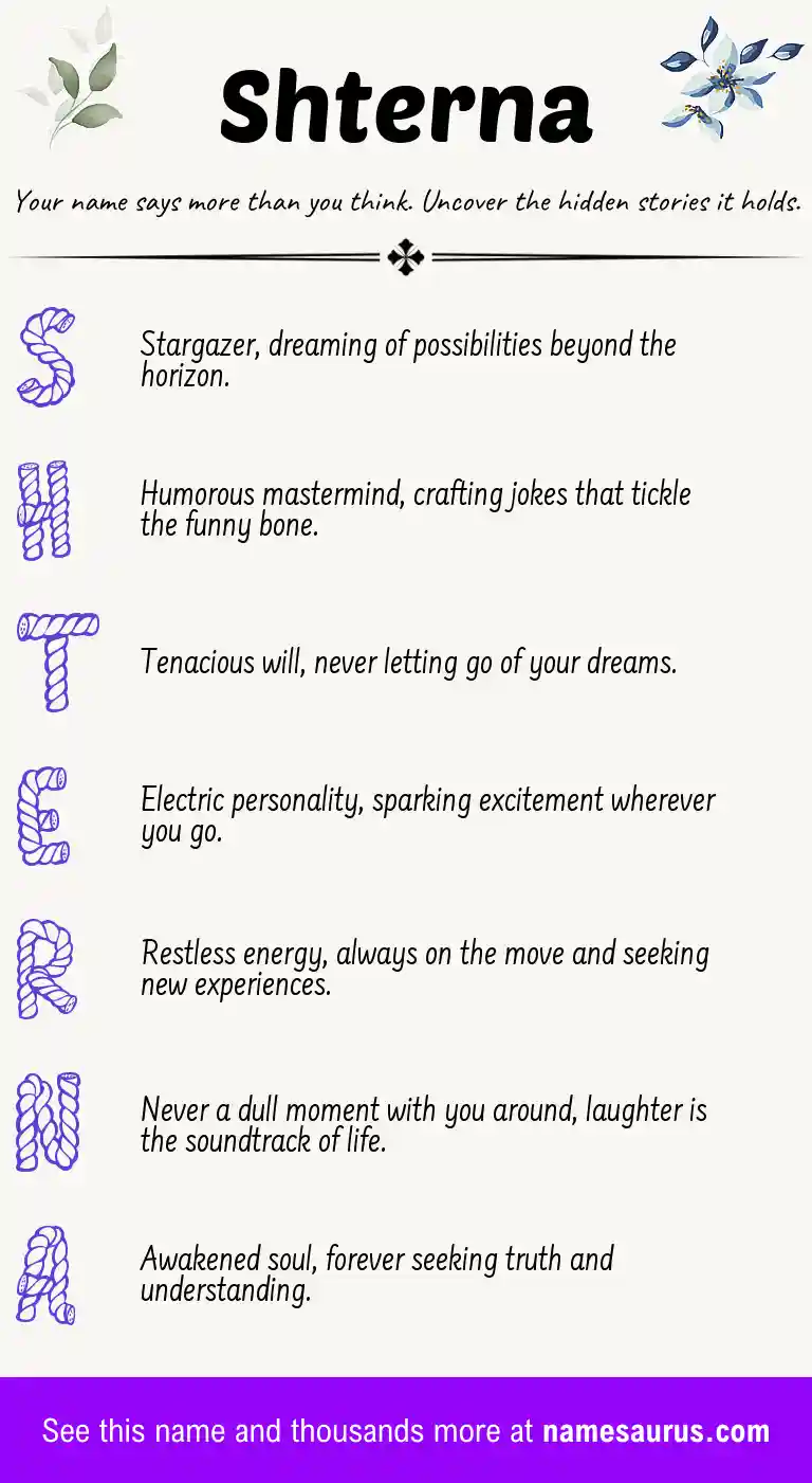 Acrostic poem about Shterna.