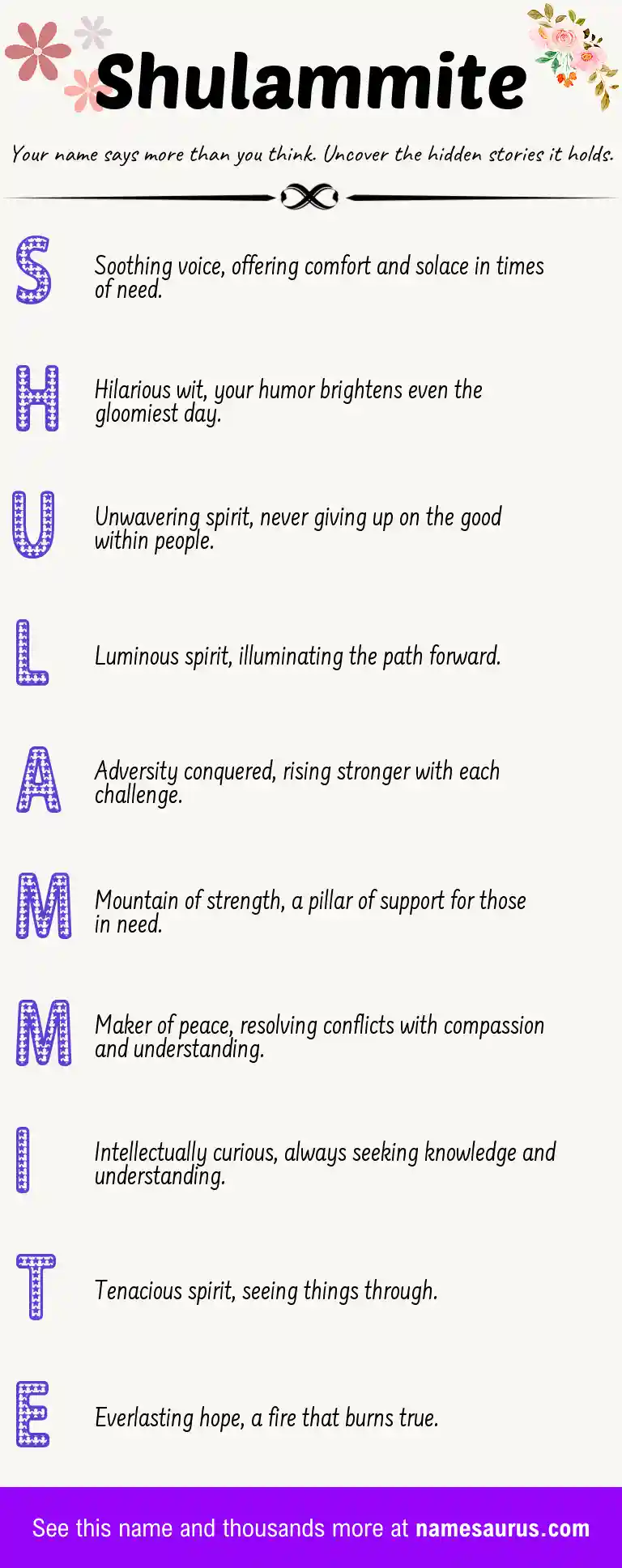 Acrostic poem about Shulammite.