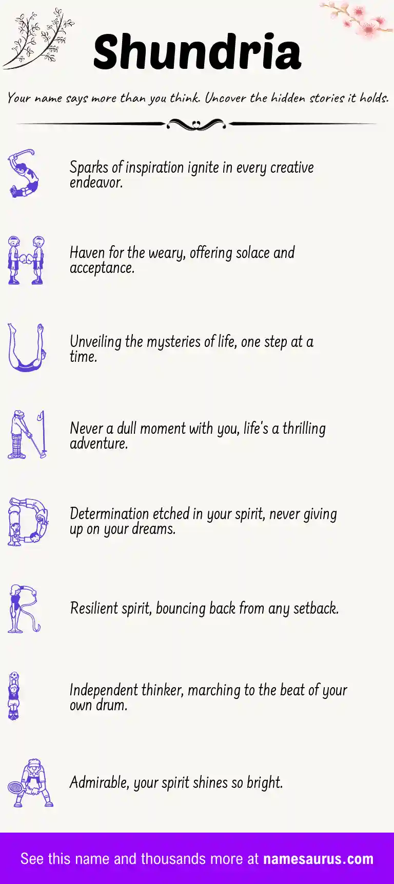 Acrostic poem about Shundria.