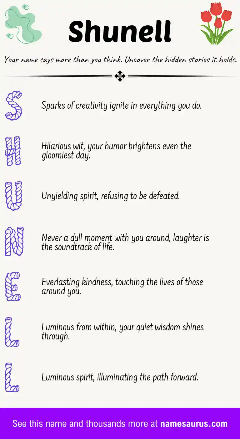Acrostic poem about Shunell.