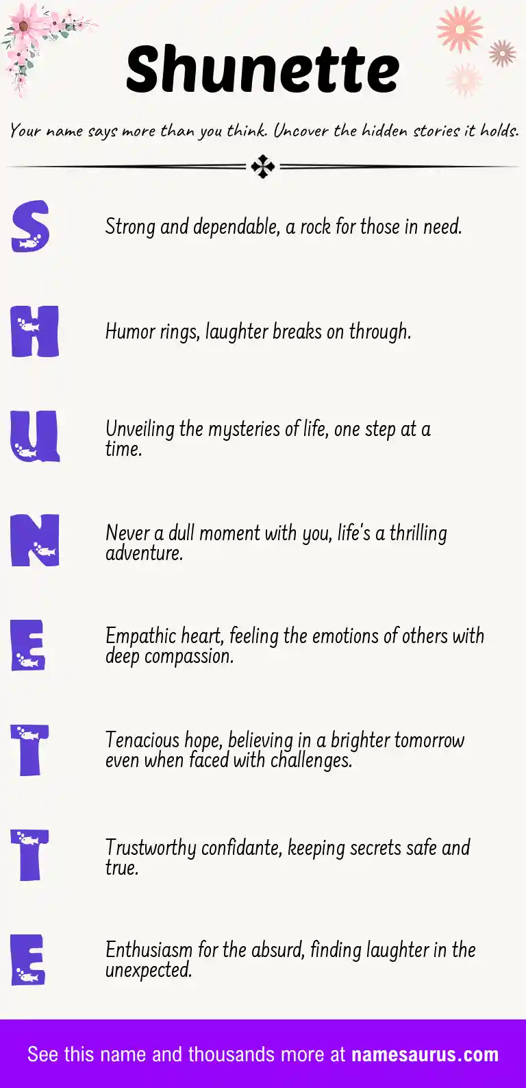 Acrostic poem about Shunette.