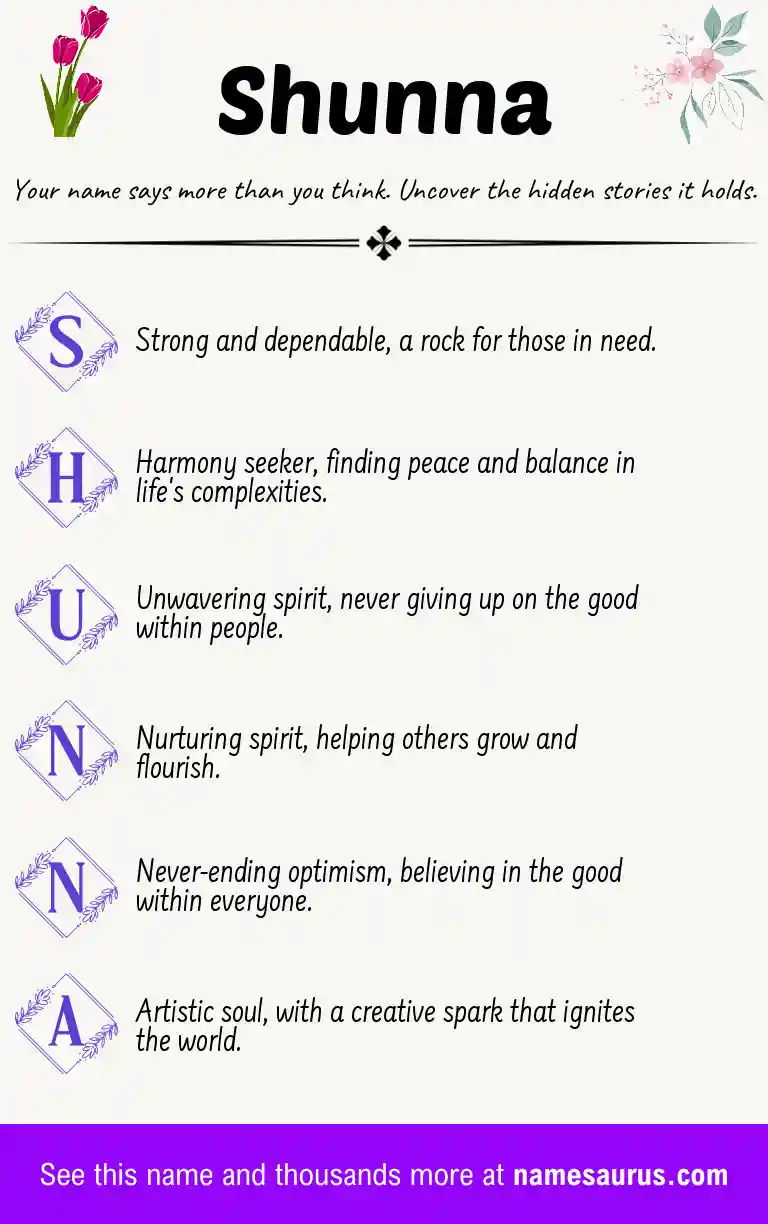 Acrostic poem about Shunna.