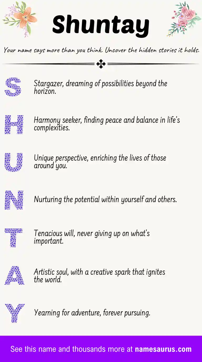 Acrostic poem about Shuntay.
