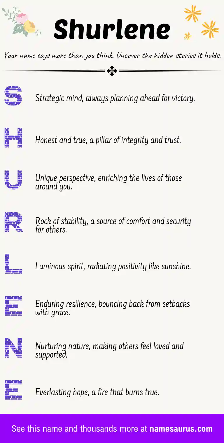 Acrostic poem about Shurlene.