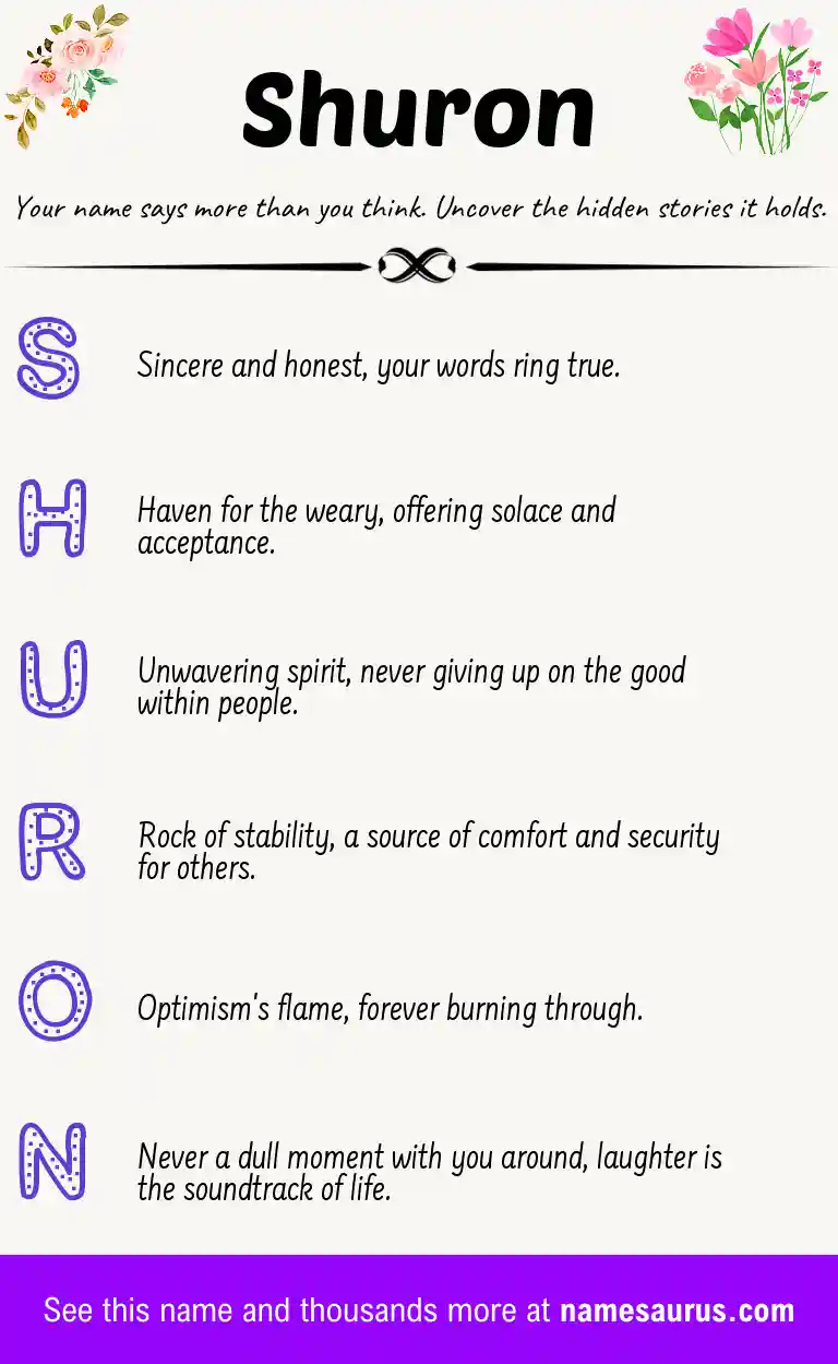 Acrostic poem about Shuron.