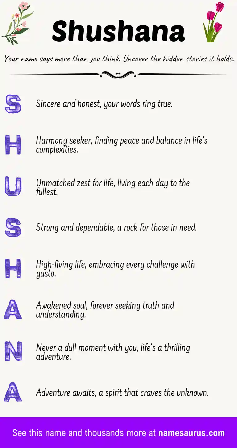 Acrostic poem about Shushana.
