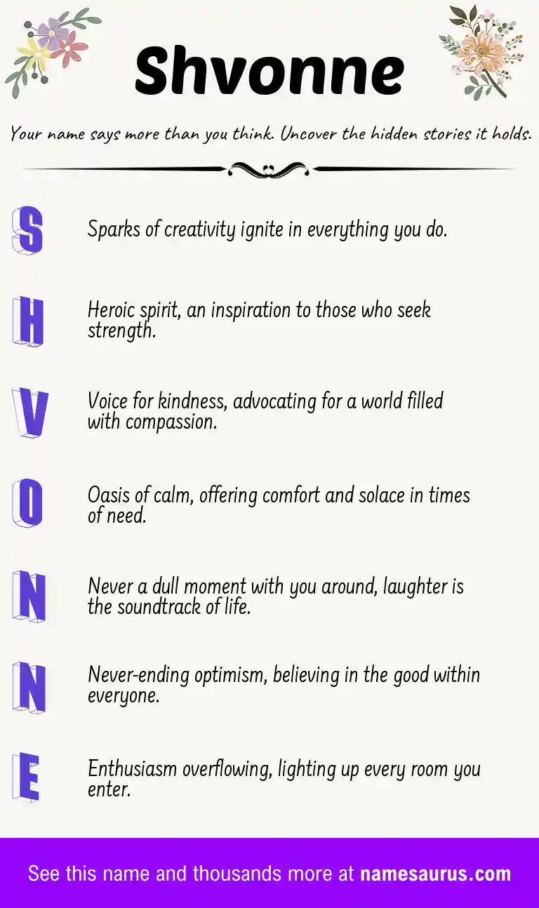 Acrostic poem about Shvonne.