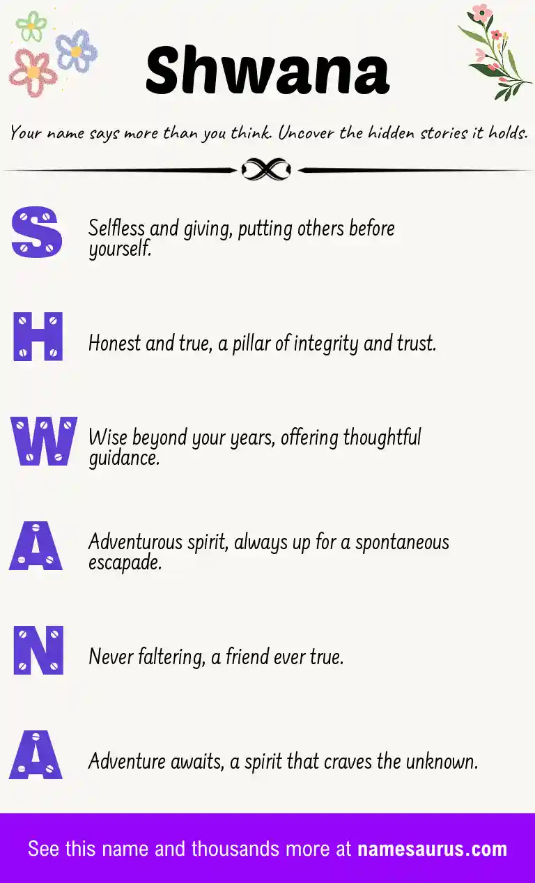 Acrostic poem about Shwana.