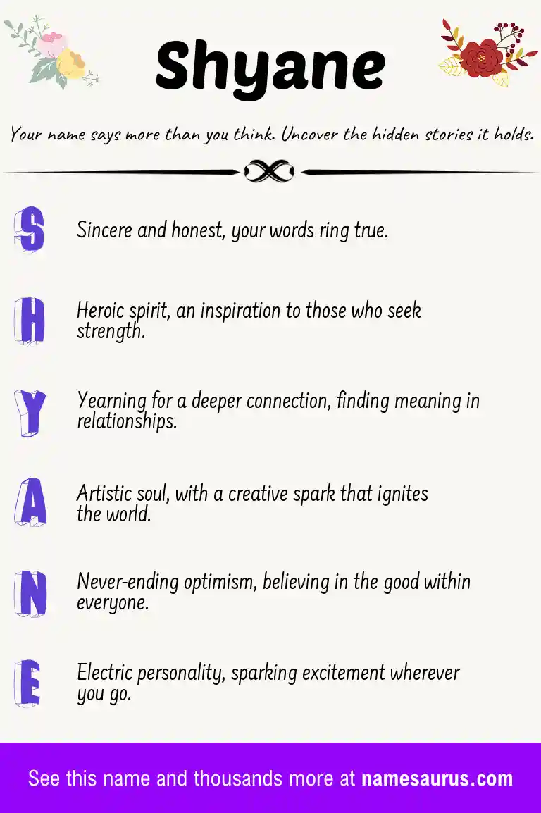 Acrostic poem about Shyane.