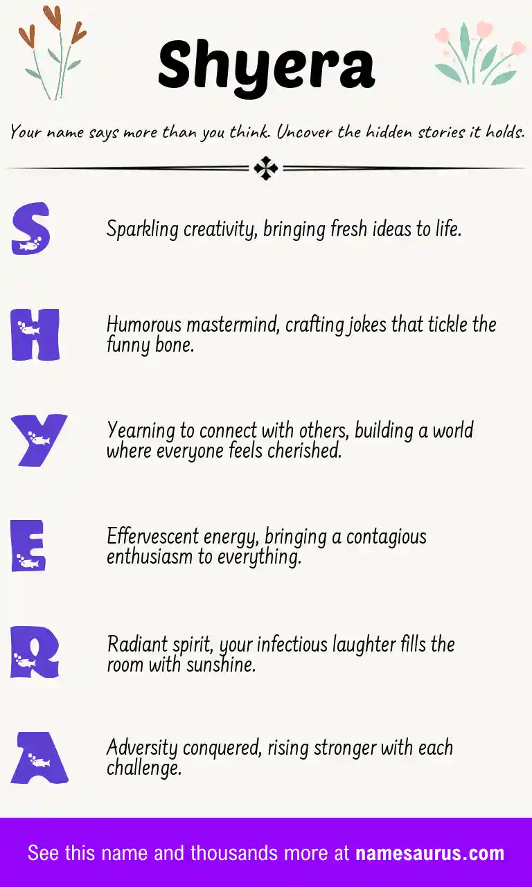 Acrostic poem about Shyera.