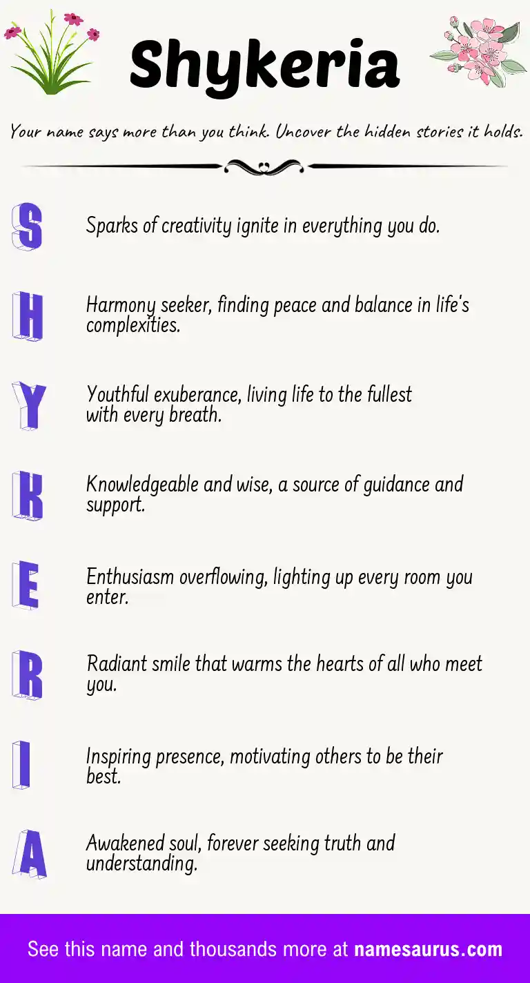 Acrostic poem about Shykeria.