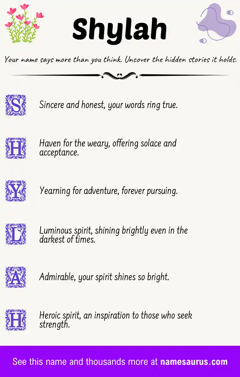 Acrostic poem about Shylah.