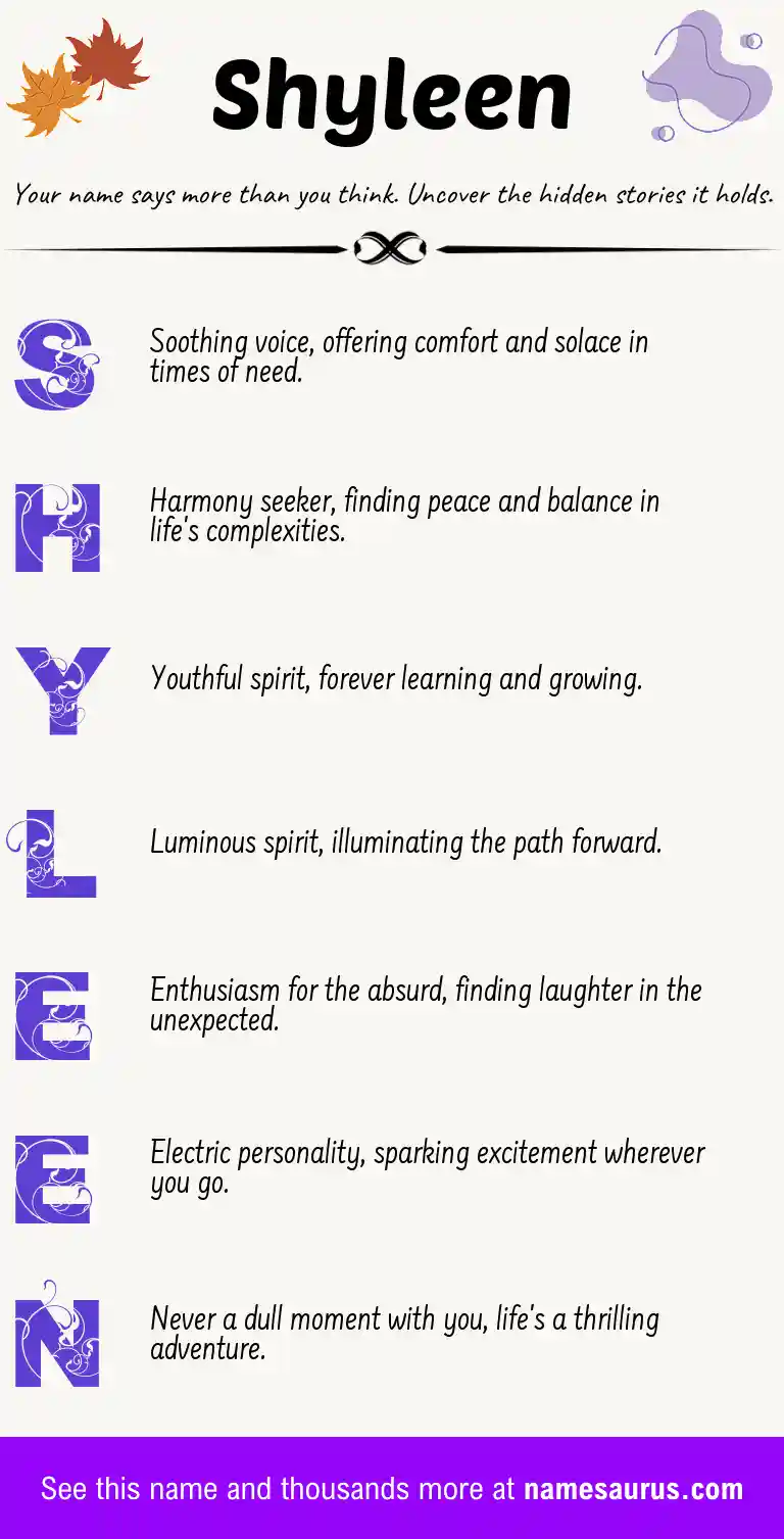 Acrostic poem about Shyleen.