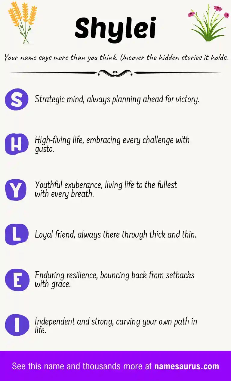 Acrostic poem about Shylei.