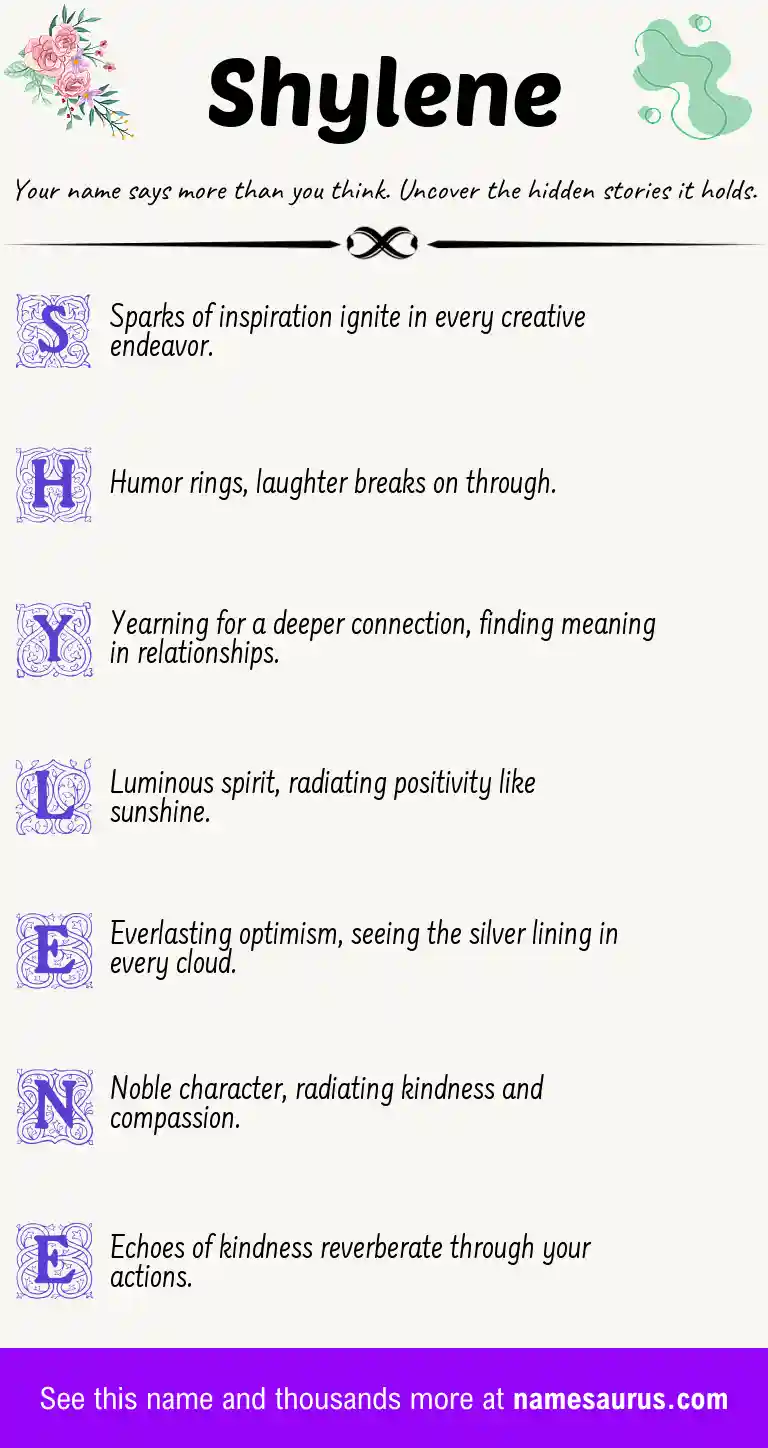 Acrostic poem about Shylene.