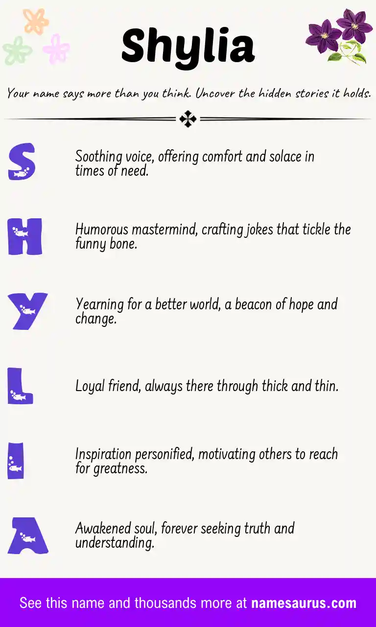 Acrostic poem about Shylia.