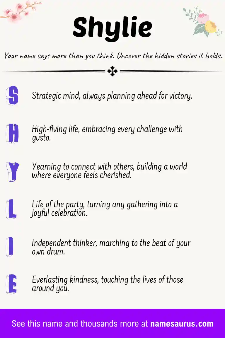 Acrostic poem about Shylie.