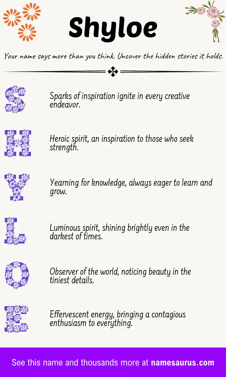 Acrostic poem about Shyloe.