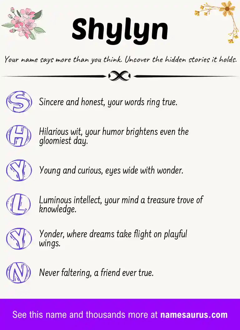 Acrostic poem about Shylyn.