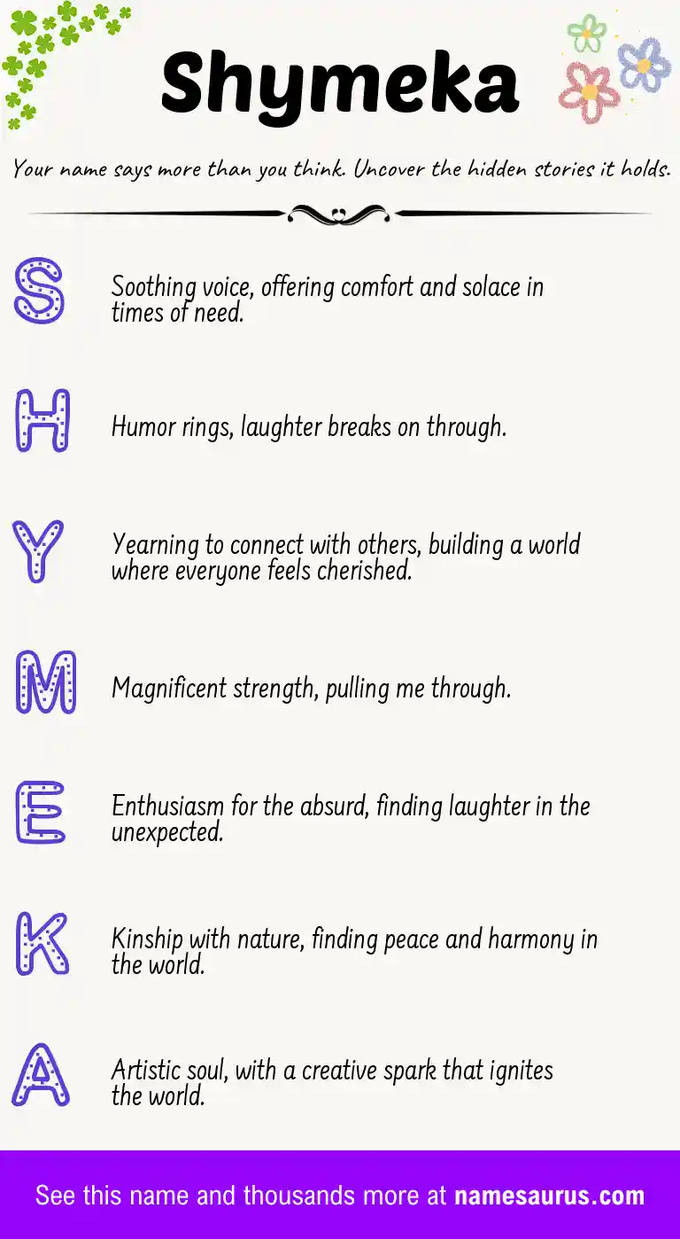 Acrostic poem about Shymeka.