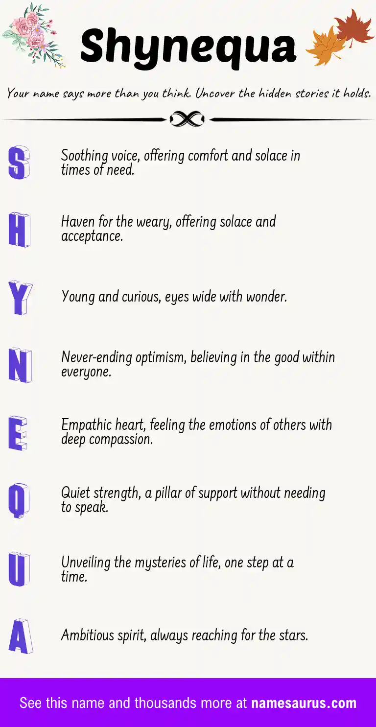 Acrostic poem about Shynequa.