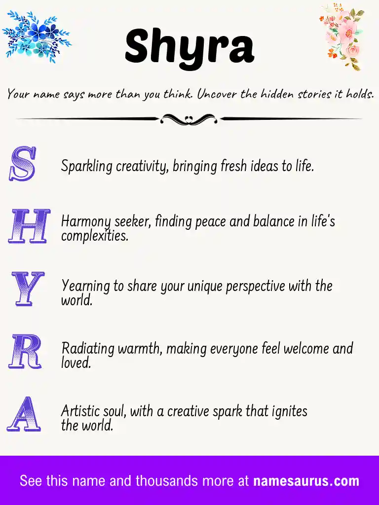 Acrostic poem about Shyra.