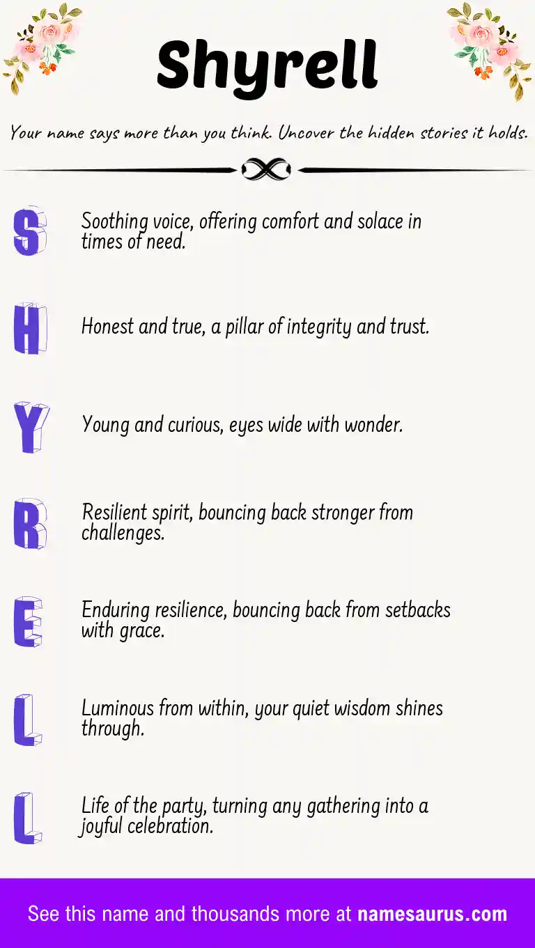 Acrostic poem about Shyrell.