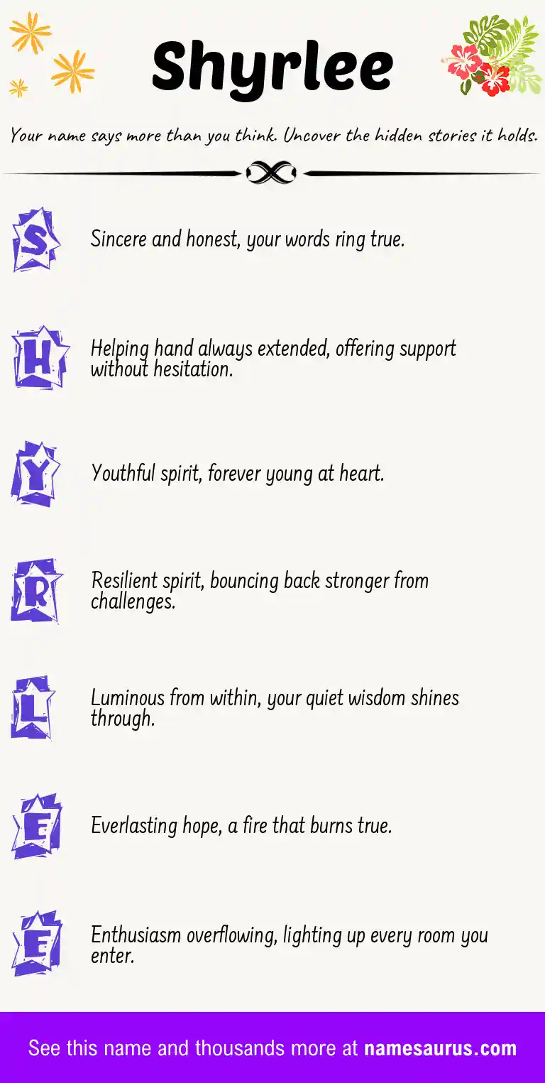 Acrostic poem about Shyrlee.