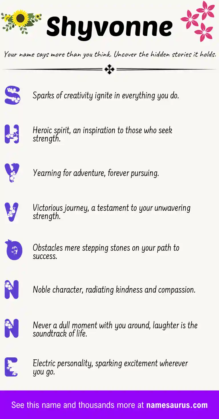 Acrostic poem about Shyvonne.