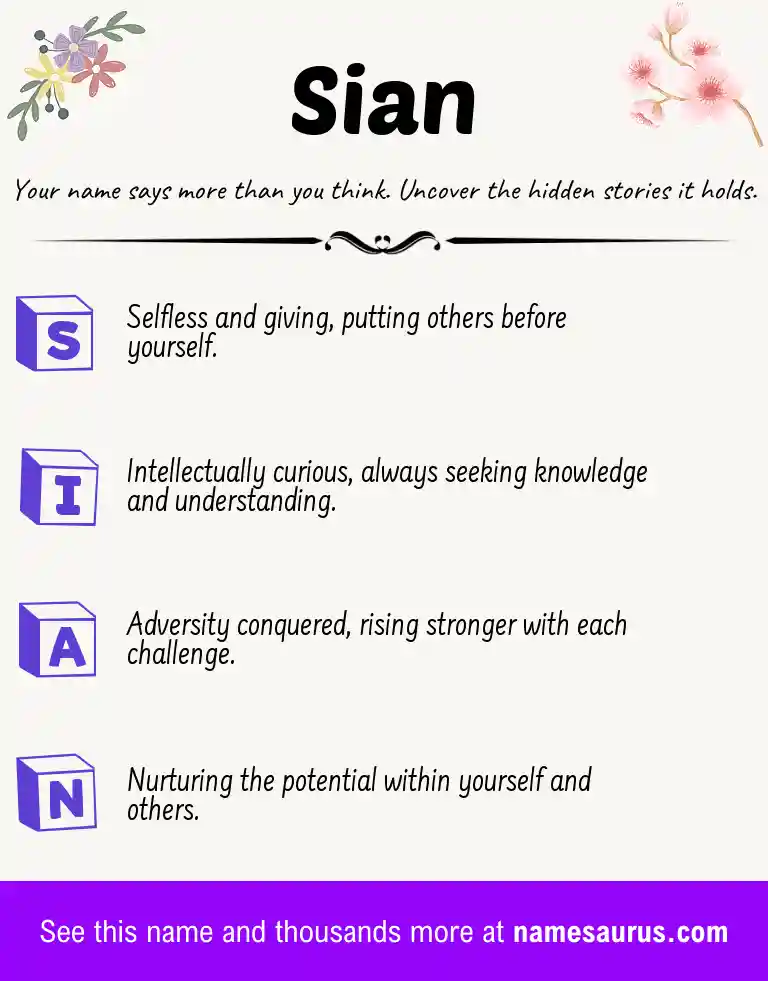 Acrostic poem about Sian.