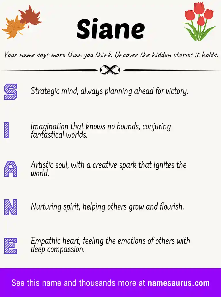 Acrostic poem about Siane.