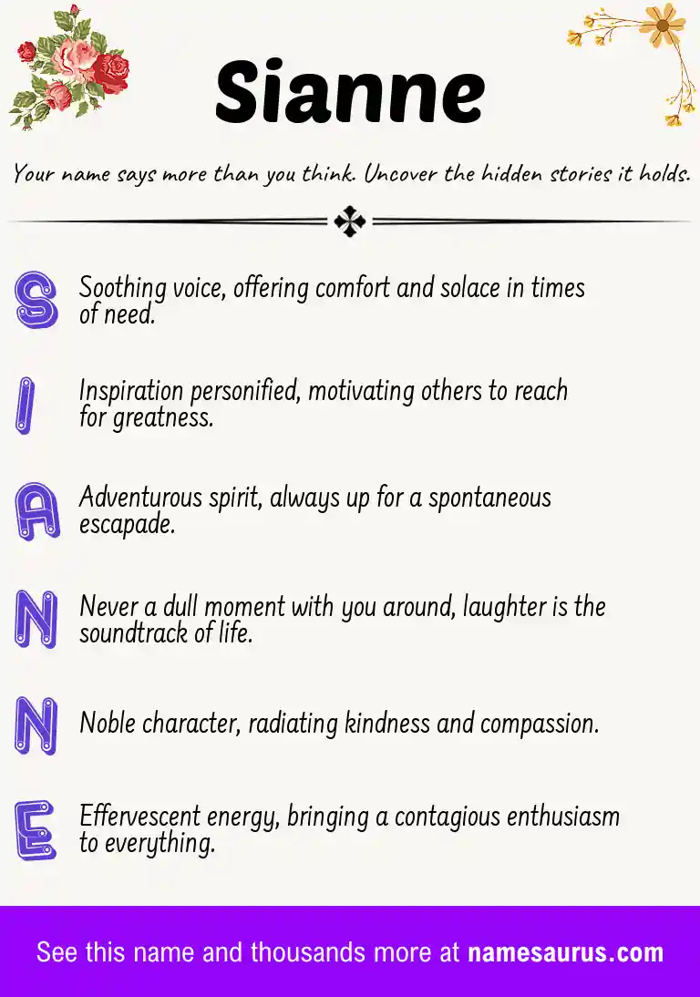 Acrostic poem about Sianne.