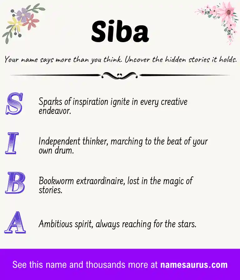 Acrostic poem about Siba.