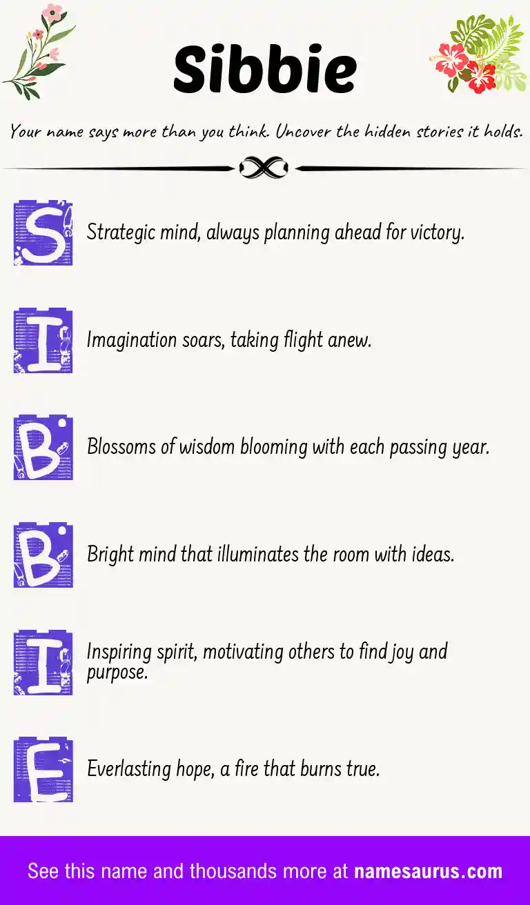 Acrostic poem about Sibbie.