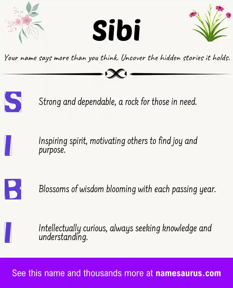 Acrostic poem about Sibi.