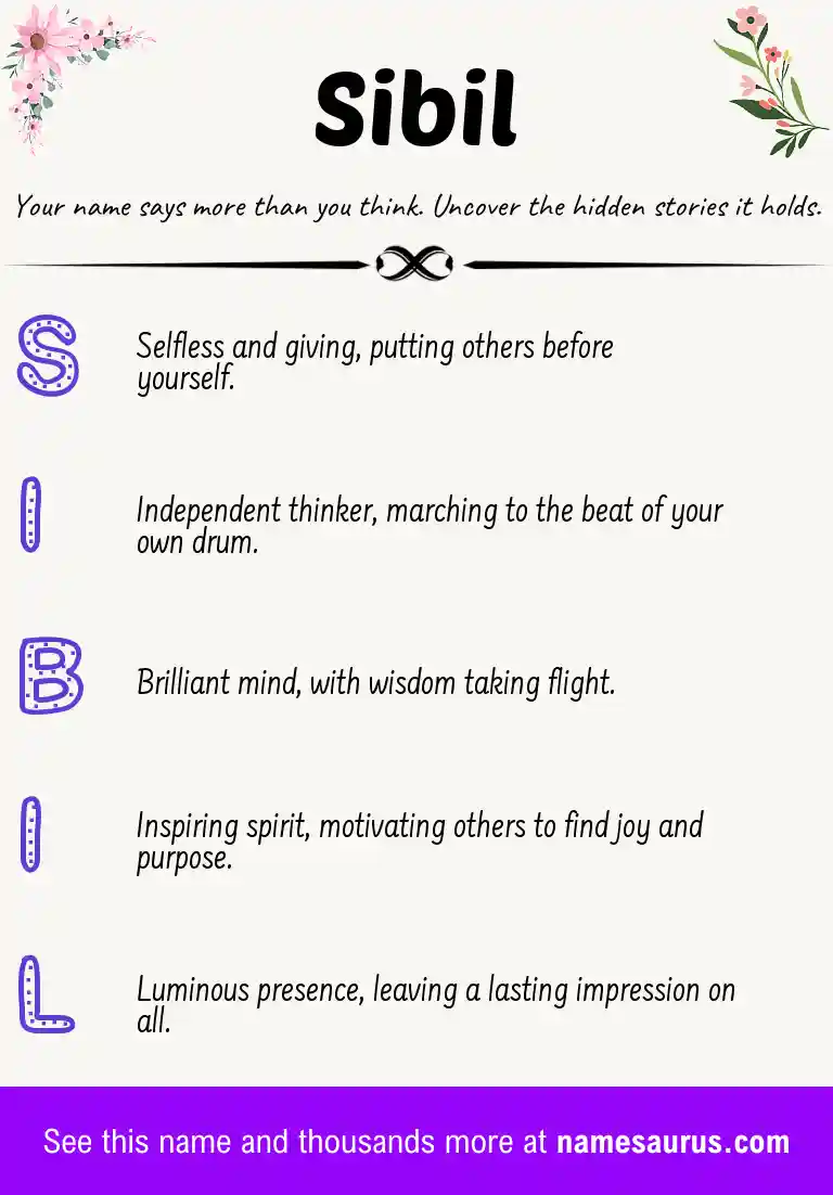 Acrostic poem about Sibil.