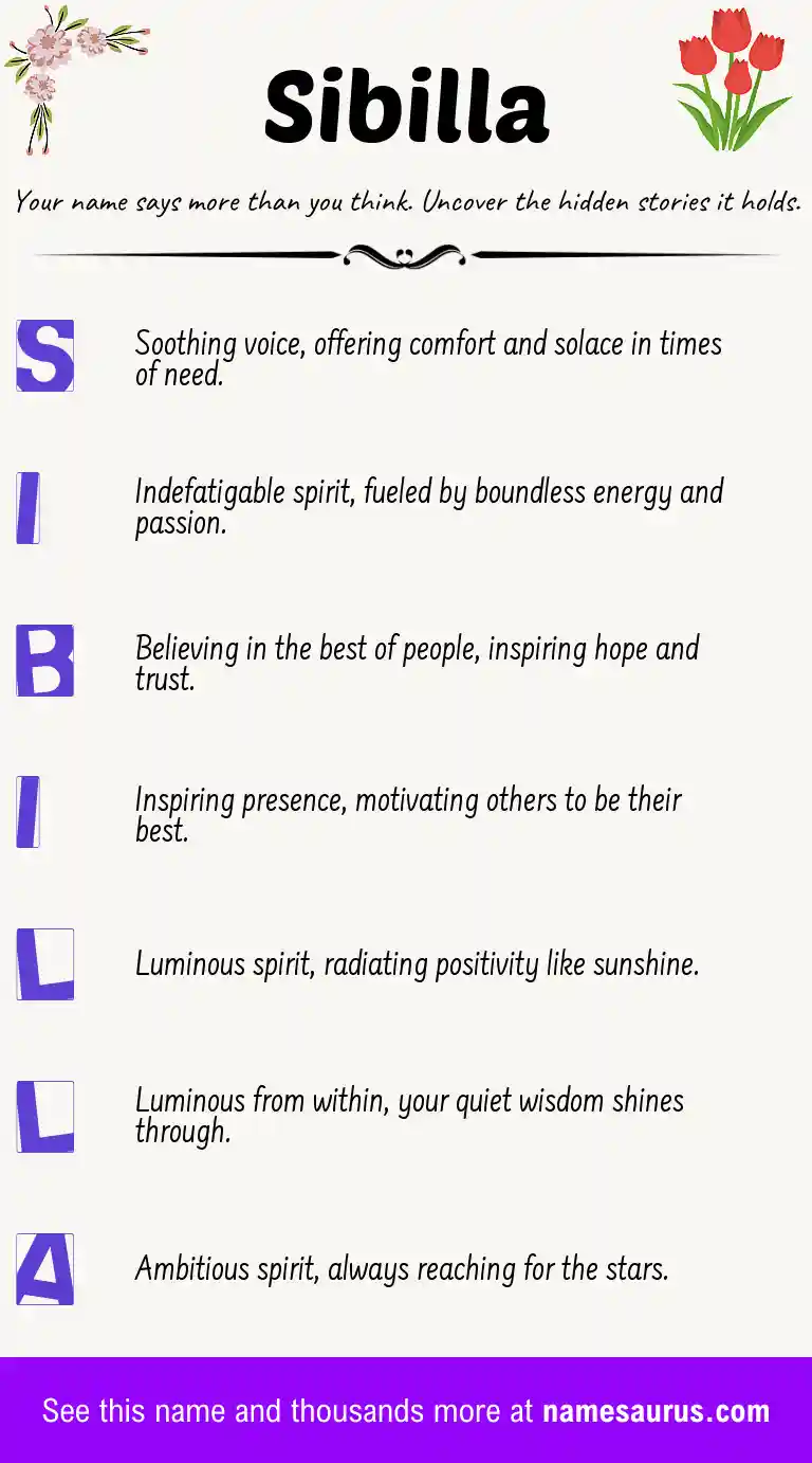 Acrostic poem about Sibilla.