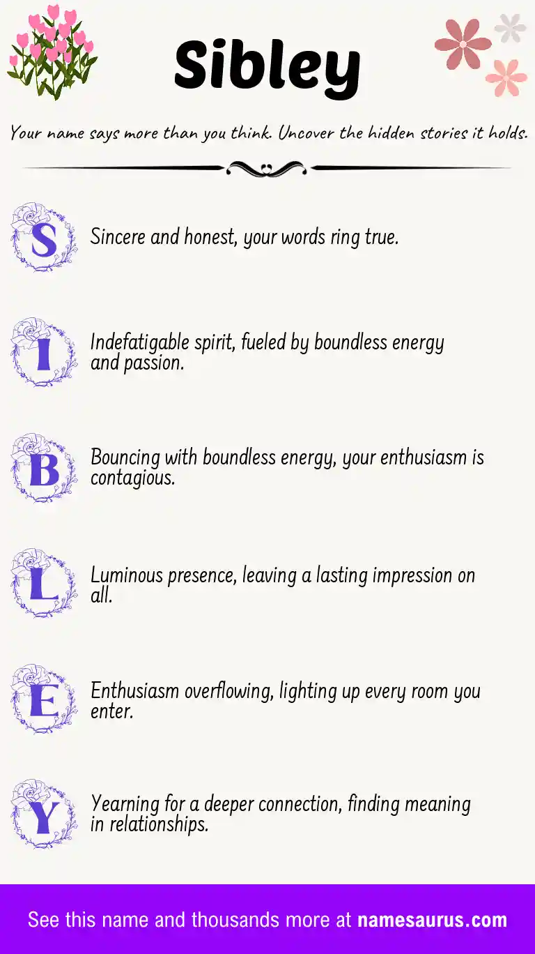 Acrostic poem about Sibley.