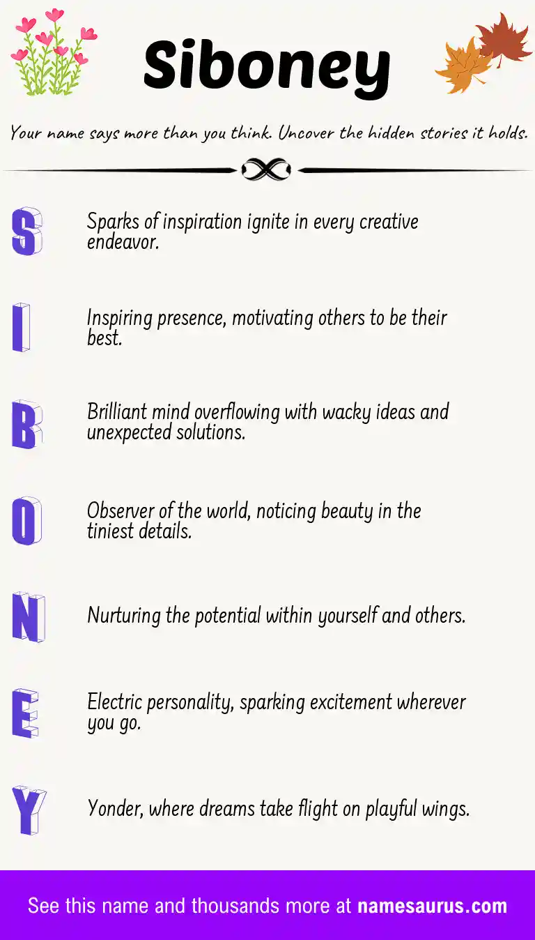 Acrostic poem about Siboney.