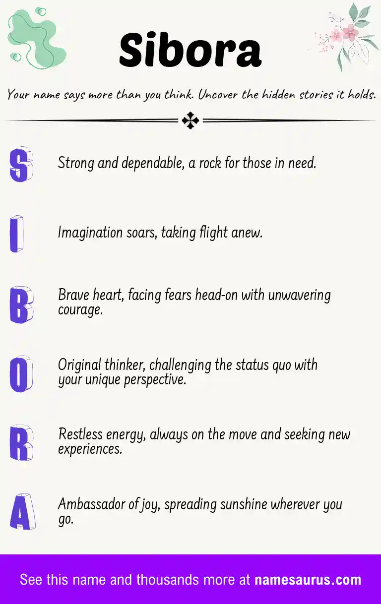 Acrostic poem about Sibora.