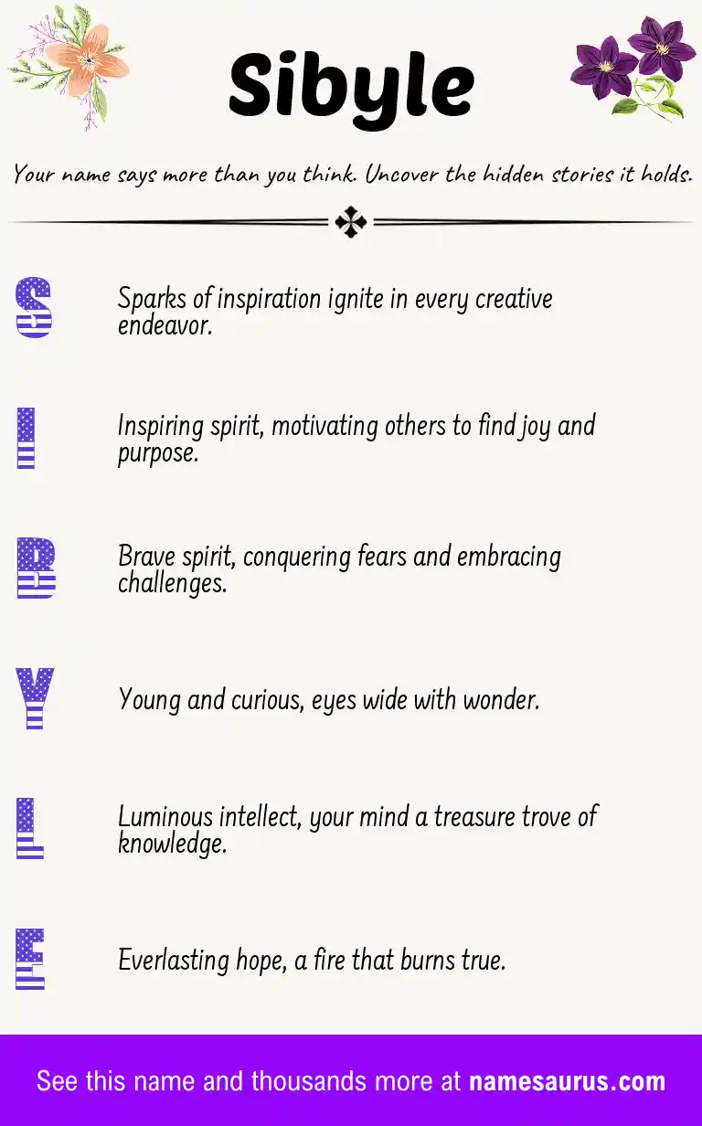 Acrostic poem about Sibyle.